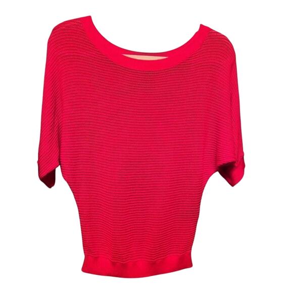 Express Red Batwing Sleeve Sheer Open Knit Sweater Sz XS - Picture 1 of 13